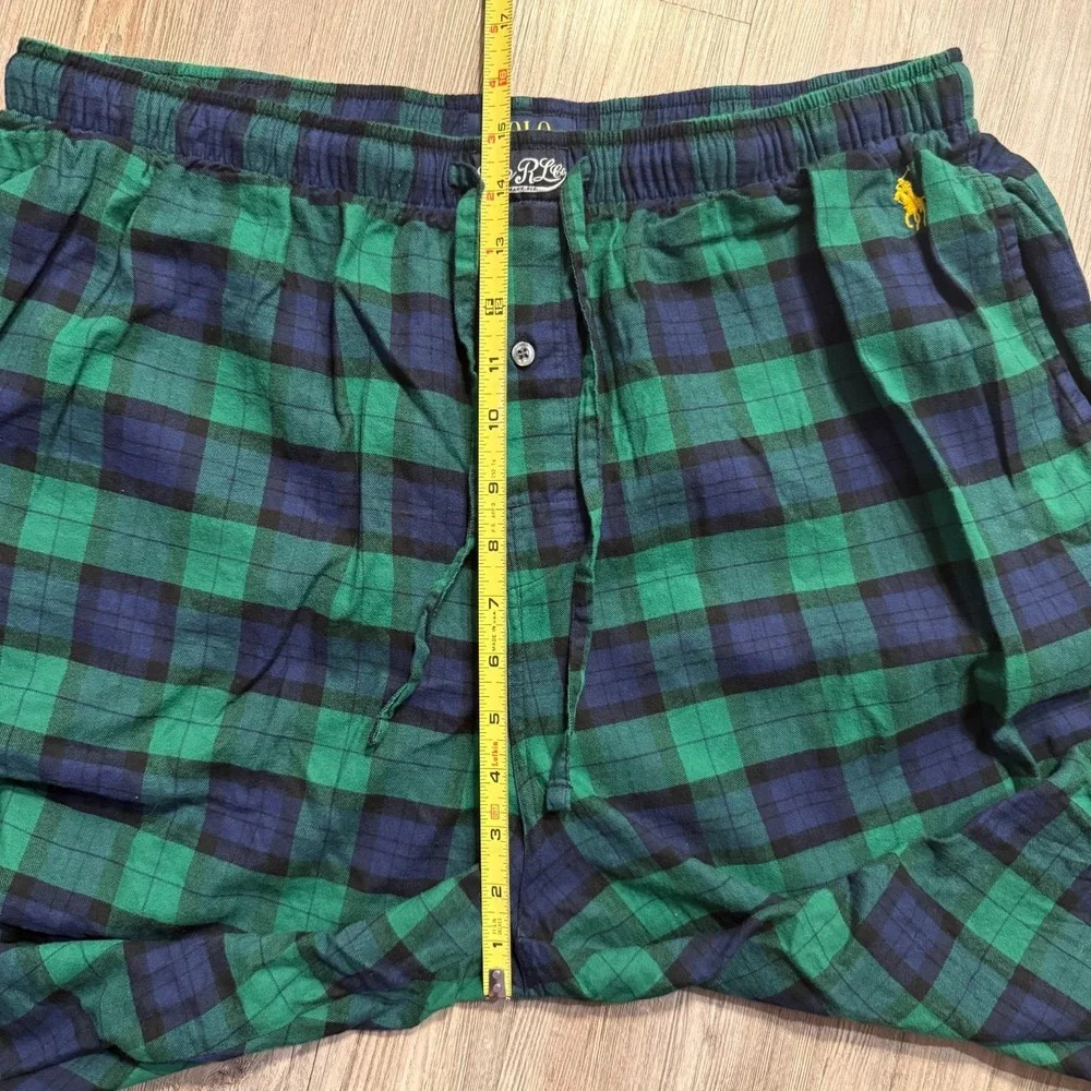Polo Ralph Lauren Sleepwear Mens XL‎ Green Plaid Flannel Sleep Pants